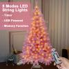 4.5ft Small Pink Christmas Tree - 120 LED Lights 350 Pink Branch Tips Artificial Christmas Tree with Remote Timer - Xmas Girls Room view 2