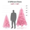 4.5ft Small Pink Christmas Tree - 120 LED Lights 350 Pink Branch Tips Artificial Christmas Tree with Remote Timer - Xmas Girls Room view 4