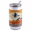 14oz Stainless Steel Tumbler with Lid & Straw-Double Wall Vacuum Insulated Travel Mug,Happy Halloween Horror Witch Pumpkins Buffalo Diamond Plaid Water Bottle Beverage Drinks Cup for Adults Kids view 1