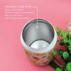 10oz Stainless Steel Tumbler with Lid & Straw-Double Wall Vacuum Insulated Travel Mug,Thanksgiving Fall Vintage Maple Leaves Water Bottle Coffee Beverage Drinks Cup for Adults Kids view 2