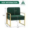 ALISH Accent Chairs, Upholstered Armchair Modern Living Room Chairs Linen Arm Chair Side Sofa Chairs Reading Chairs with Metal Legs for Bedroom, Living Room (Green, Set of 1) view 2