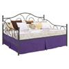 Kings Loft Queen Size Tailored Pleated Daybed Skirt 100% Egyptian Cotton 800 TC, 15 Inch Deep Pocket with Split Corners for Day Beds, Easy Fit, Three Side Coverage, Solid Purple view 1