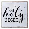 Aihesui Wood Sign Hanging Wall Decoration Farmhouse Oh Holy Night Wall Art for Living Room Kitchen Batheroom Bedroom Office School 7x7inch view 1