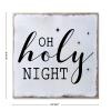 Aihesui Wood Sign Hanging Wall Decoration Farmhouse Oh Holy Night Wall Art for Living Room Kitchen Batheroom Bedroom Office School 7x7inch view 2