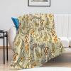 Hon-Lally Cartoon Cute Leopard Gecko Pattern Blanket Throw Warm Cozy Flannel Fleece Lightweight Plush for Living Room Bedroom Sofa Couch for Kids and Adults - 40inchx50inch White-style view 1