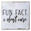 Aihesui Wood Sign Hanging Wall Decoration Farmhouse Fun Fact I Don't Care Wall Art for Living Room Kitchen Batheroom Bedroom Office School 7x7inch view 1