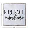 Aihesui Wood Sign Hanging Wall Decoration Farmhouse Fun Fact I Don't Care Wall Art for Living Room Kitchen Batheroom Bedroom Office School 7x7inch view 2