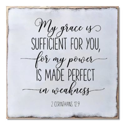 Aihesui Wood Sign Hanging Wall Decoration Farmhouse My Grace is Sufficient for You Wall Art for Living Room Kitchen Batheroom Bedroom Office School 16x16inch