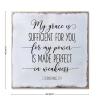 Aihesui Wood Sign Hanging Wall Decoration Farmhouse My Grace is Sufficient for You Wall Art for Living Room Kitchen Batheroom Bedroom Office School 16x16inch view 2