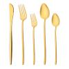 30-piece Snplowum Luxury 18/10 Stainless Steel Silverware Flatware With Flat Handle Cutlery Set Include Knives/Spoons/Forks, Service For 6 (Matte Gold) view 1