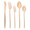 30-piece Snplowum Luxury 18/10 Stainless Steel Silverware Flatware With Flat Handle Cutlery Set Include Knives/Spoons/Forks, Service For 6 (Matte Rose Gold) view 1