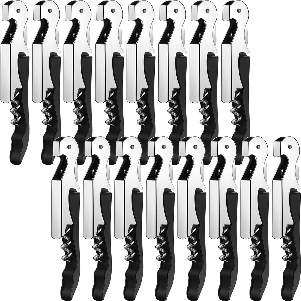 16 Pieces Wine Keys Opener Travel Corkscrew Wine Bottle Opener Waiter Beer Bartender for Home Office Kitchen Restaurant Bar Applications (Black)