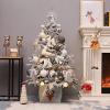 KKLT Snow Flocked Artificial Christmas Tree,Pre-Decorated Hinged Decorated Trees,with Star Ornaments Eco-Friendly Xmas Tree for Traditional Indoor-A 180cm(6ft) view 1