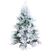 KKLT Snow Flocked Artificial Christmas Tree,Pre-Decorated Hinged Decorated Trees,with Star Ornaments Eco-Friendly Xmas Tree for Traditional Indoor-A 180cm(6ft) view 3