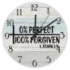 100% Forgiven 1:9 Clock Bible Verse Wall Clock Religious Quote Art Wooden Clock Christian Inspirational Saying Personalized Rustic Wood Clock Christian Thanksgiving for Her view 1