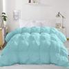 9.8 Newton Aqua Solid Premium Quality 1000-TC Pinch Pleated Down Comforter- Full Size 82 x 86 Inches 1 Piece All-Season Duvet Insert, 500 GSM with Corner Tabs 100% Egyptian Cotton (Aqua Solid) view 3