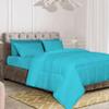 1 Piece Comforter 1000 TC Egyptian Cotton Cover | Super Soft Premium Quality Microfiber Filling (Oversized Super King, Turquoise Blue) view 4