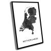 Chic Office Wall Decor,Living Room Farmhouse Decor,Netherlands Map Art Poster,Black And White Wall Art Print Of Netherlands,Gift Idea,Gift Ideas For Women,16x24 Inch Framed Wall Art view 1