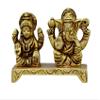 eSplanade Brass Laxmi Ganesh Idol | Ganesha Lakshmi Religious Figurine Hindu God Sculpture Murti Statue | Diwali/Workplace/Office - 2 Inches Height view 1