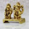eSplanade Brass Laxmi Ganesh Idol | Ganesha Lakshmi Religious Figurine Hindu God Sculpture Murti Statue | Diwali/Workplace/Office - 2 Inches Height view 3