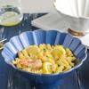 2pcs Japanese Flower Petal Ramen Bowl Ceramic Household Rice Bowl Kitchen Salad Bowl Soup Bowl (Color : Blue, Size : 19 * 8cm/7") view 3