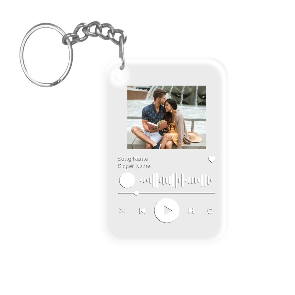EGD Personalized Spotify Plaque Keychain | Customized Valentines Day Gifts For Men & Women | Customize Your Own Acrylic Key Ring With Your Favorite Song & Photo