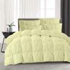 All-Season 500 GSM Ivory Goose Down Alternative Quilted Pinch Pleated 3 Piece Comforter Set 800 Thread Count Egyptian Cotton Soft & Fluffy Breathable Oversized Queen view 3