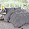 Cotton Farm All-Season 500 GSM Silver Gray Goose Down Alternative Quilted Pinch Pleated 3 Piece Comforter Set 800 Thread Count Egyptian Cotton Soft & Fluffy Breathable Twin view 1