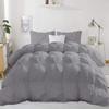 Cotton Farm All-Season 500 GSM Silver Gray Goose Down Alternative Quilted Pinch Pleated 3 Piece Comforter Set 800 Thread Count Egyptian Cotton Soft & Fluffy Breathable Twin view 2