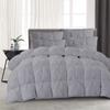 Cotton Farm All-Season 500 GSM Silver Gray Goose Down Alternative Quilted Pinch Pleated 3 Piece Comforter Set 800 Thread Count Egyptian Cotton Soft & Fluffy Breathable Twin view 3