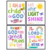 Religious Bible Verse Wall Art - LARGE 11X14 - Christian Decor for Kids Room, Boys, Girls Bedroom - Catholic Scripture Gifts for Women - Aesthetic Wall Collage Kit - Positive Inspirational Quotes view 1