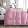 All-Season 500 GSM Pink Goose Down Alternative Quilted Pinch Pleated 3 Piece Comforter Set 800 Thread Count Egyptian Cotton Soft & Fluffy Breathable Oversized Queen view 4
