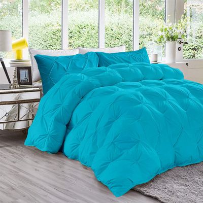 Cotton Farm All-Season 500 GSM Moss Goose Down Alternative Quilted Pinch Pleated 3 Piece Comforter Set 800 Thread Count Egyptian Cotton Soft & Fluffy Breathable Twin