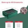 Ornament Storage Box - Zippered Organizer with 48 Individual Compartments and Dividers for Christmas Bulbs and Decorations by Tiny Tim Totes (Green) view 2