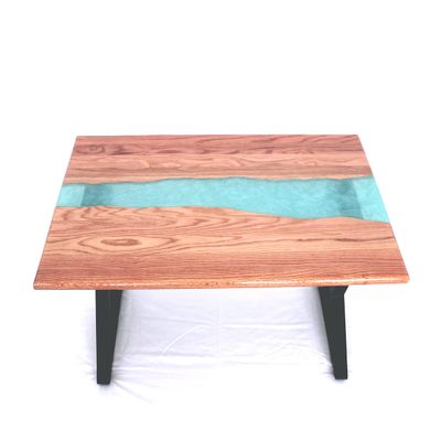 Epoxy River Table Metallic Green