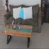 Epoxy River Table Metallic Green view 2