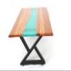 Epoxy River Table Metallic Green view 4