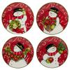 Certified International Holiday Magic Snowman 6" Canape/Luncheon/Snack Plates, Set of 4 view 1