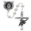 CatholicStore St. Therese of Lisieux Rosary, 6mm Glass Pearl Beads, Pewter Photo Center and 1-7/8'' Crucifix, MCV-792df view 1