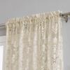 ASATEX Pair of 2 Medium Size 54 (W) x 84 (L) Inch Gold Linen Lace Window Curtain Panels with Flower Embroidery. Give Your Rooms Some Privacy and Add Classic, Elegant Decor. FIO 54 x 84 Linen view 1
