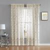 ASATEX Pair of 2 Medium Size 54 (W) x 84 (L) Inch Gold Linen Lace Window Curtain Panels with Flower Embroidery. Give Your Rooms Some Privacy and Add Classic, Elegant Decor. FIO 54 x 84 Linen view 2