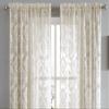 ASATEX Pair of 2 Medium Size 54 (W) x 84 (L) Inch Gold Linen Lace Window Curtain Panels with Flower Embroidery. Give Your Rooms Some Privacy and Add Classic, Elegant Decor. FIO 54 x 84 Linen view 3