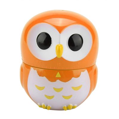 Digital Kitchen Cooking Timer Mechanical Count up Countdown Timer, Cartoon Animal Timers 60 Minutes Baking Cooking Reminder, Loud Alarm,Owl orange