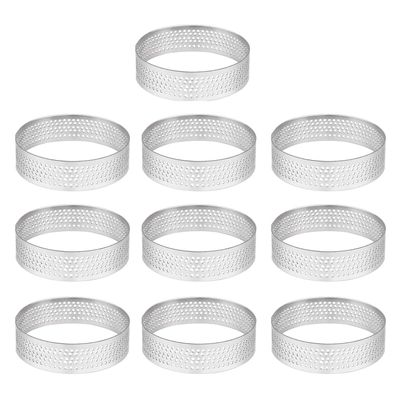 10Pcs 4.5cm Round Perforated Seamless Tart Quiche Tart Pie Tart with Tart Shell