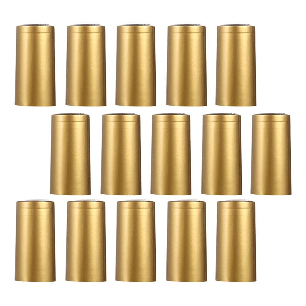 Cabilock Wine Bottles 200Pcs PVC Heat Shrink Capsules Wine Shrink Wrap Sleeves Caps Wine Bottle Shrink Caps for Wine Cellars and Home Use (Golden) Wine Corks