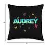 Audrey - Beautiful Name with colorful Butterflies Throw Pillow view 4