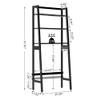 MallKing Over The Toilet Storage, Wooden 3-Tier Over-The-Toilet Rack Bathroom Space Saver Organizer, Freestanding Above Toilet with Toilet Paper Holder and Hooks (Black) view 3