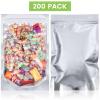 200 Pcs Resealable Bags Food Storage Sealable Bags for Packaging Clear Window Polyester Film pouch with Aluminum Foil Back Stand up Reusable Pouch for Small Business Party Favor(6.30 x 9.45 Inch) view 3