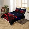 3D Honeycomb Duvet Cover Set Twin Size,Red and Blue Neon Light Hexagon Geometric Comforter Cover for Kids Boys Teens Bedroom,Abstract Art Polyester Soft Bedding Set with 1 Pillowcase, (No Comforter) view 3