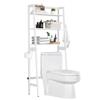 MallKing Over The Toilet Storage, Wooden 3-Tier Over-The-Toilet Rack Bathroom Space Saver Organizer, Freestanding Above Toilet with Toilet Paper Holder and Hooks (White) view 1